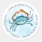 Étiquette d'adresse de retour du cratère d'aquarel (Devant)