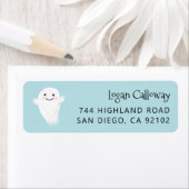 Étiquette d'adresse de retour du fantôme bleu (En situation)