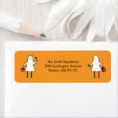 Étiquette d'adresse de retour du fantôme d'Hallowe (En situation)