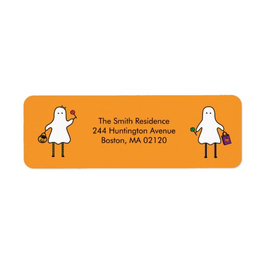 Étiquette d'adresse de retour du fantôme d'Hallowe (Devant)