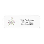 Étiquette d'adresse de retour du Fleur sauvage pou (Devant)