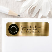 Étiquette d'adresse de retour du logo Brossé Gold  (En situation)