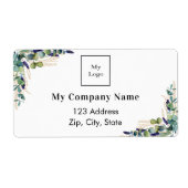 Étiquette d'adresse de retour du logo d'entreprise (Devant)