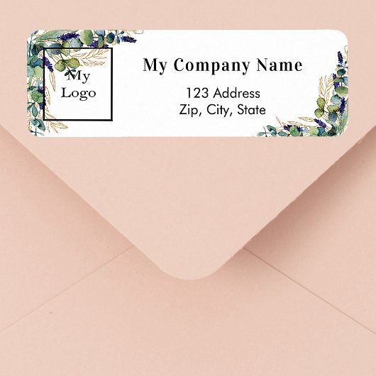 Étiquette d'adresse de retour du logo d'entreprise