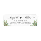 Étiquette d'adresse de retour du Mariage Chic Euca (Devant)