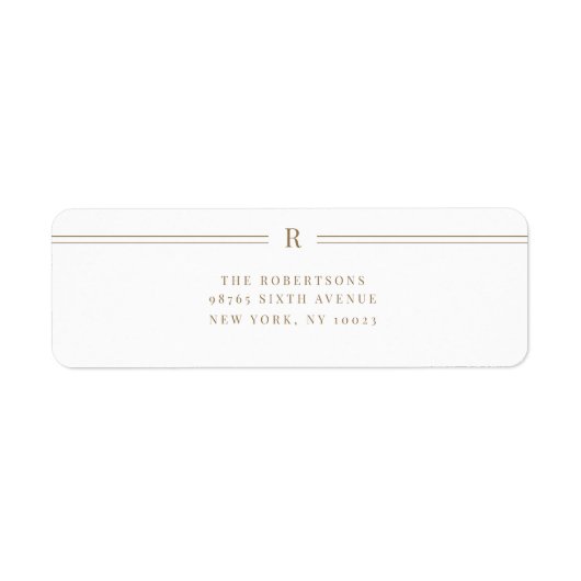 Étiquette d'adresse de retour du Mariage classique (Devant)
