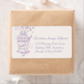 Étiquette d'adresse de retour du mariage de cage d (En situation)