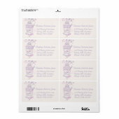 Étiquette d'adresse de retour du mariage de cage d (Feuille entière)