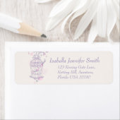 Étiquette d'adresse de retour du mariage de cage d (En situation)