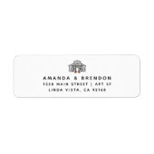 Étiquette d'adresse de retour du Mariage de la gra (Devant)