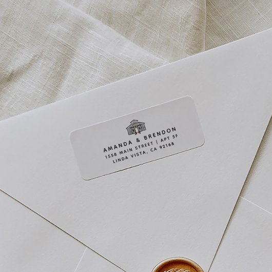 Étiquette d'adresse de retour du Mariage de la gra