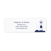 Étiquette d'adresse de retour du Mariage de phare (Devant)