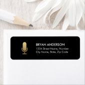 Étiquette d'adresse de retour du microphone Gold (En situation)