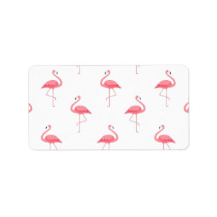 Étiquette d'adresse de retour du modèle Flamingo