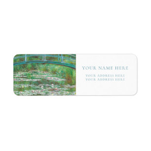 ÉTIQUETTE D'ADRESSE DE RETOUR DU MONET "PONT JAPON