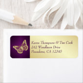 Étiquette d'adresse de retour du papillon pourpre, (En situation)