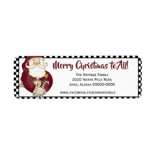 Étiquette d'adresse de retour du Père Noël