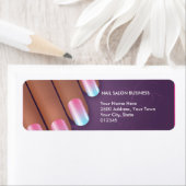 Étiquette d'adresse de retour du salon de ongle Pr (En situation)