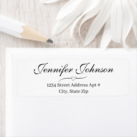 Étiquette d'adresse de retour du script de Mariage (En situation)