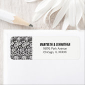 Étiquette d'adresse de retour du script de Mariage (En situation)