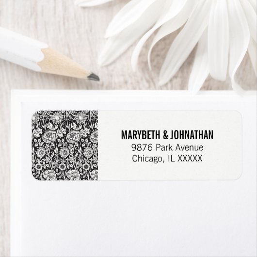 Étiquette d'adresse de retour du script de Mariage (En situation)