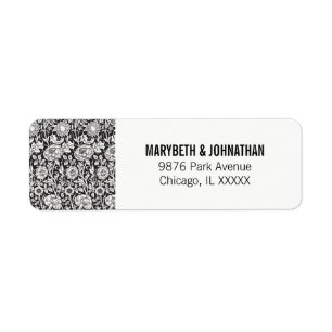 Étiquette d'adresse de retour du script de Mariage