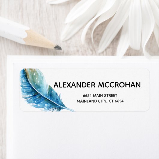 Étiquette d'adresse de retour du script de plume (En situation)