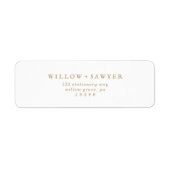 Étiquette d'adresse de retour du script or rustiqu (Devant)