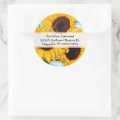 Étiquette d'adresse de retour du tournestournesol (Sac)