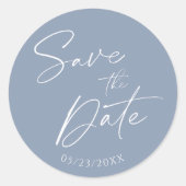 Étiquette d'adresse de retour Dusty Blue Faire-par (Devant)