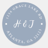 Étiquette d'adresse de retour Dusty Blue Faire-par (Devant)