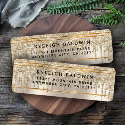 Étiquette d'adresse de retour élégante des parties