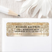 Étiquette d'adresse de retour élégante des parties (En situation)