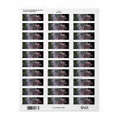 Étiquette d'adresse de retour élégante en soie tra (Feuille entière)