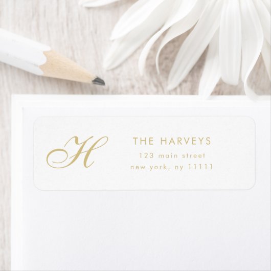 Étiquette d'adresse de retour élégante pour le mon (En situation)