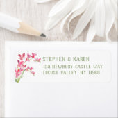 Étiquette d'adresse de retour élégante pour orchid (En situation)