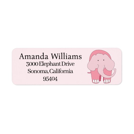Étiquette d'adresse de retour éléphant (Devant)