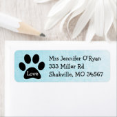 Étiquette d'adresse de retour Empreinte de patte n (En situation)