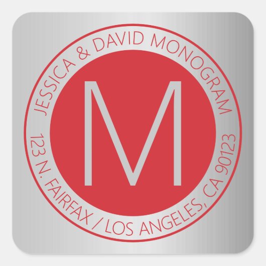 Étiquette d'adresse de retour en argent moderne Re (Devant)