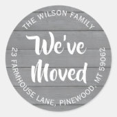 Étiquette d'adresse de retour en bois gris rustiqu (Devant)