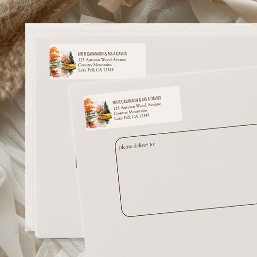 Étiquette d'adresse de retour en bois neutre de Fa
