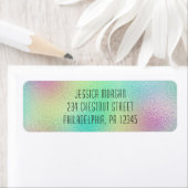 Étiquette d'adresse de retour en feuille métalliqu (En situation)