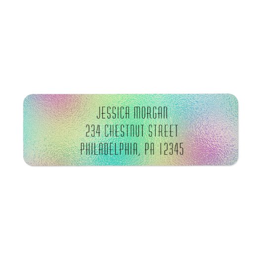 Étiquette d'adresse de retour en feuille métalliqu (Devant)