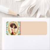 Étiquette d'adresse de retour en français vintage (En situation)