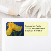 Étiquette d'adresse de retour en iris jaune (En situation)