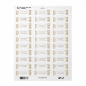 Étiquette d'adresse de retour en marbre beige (Feuille entière)