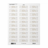 Étiquette d'adresse de retour en marbre blanc et o (Feuille entière)