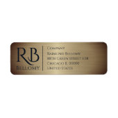 Étiquette d'adresse de retour en métal or (Devant)