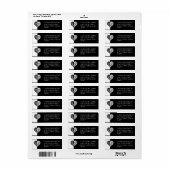 Étiquette d'adresse de retour en noir et blanc (Feuille entière)