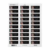 Étiquette d'adresse de retour en noir photo person (Feuille entière)